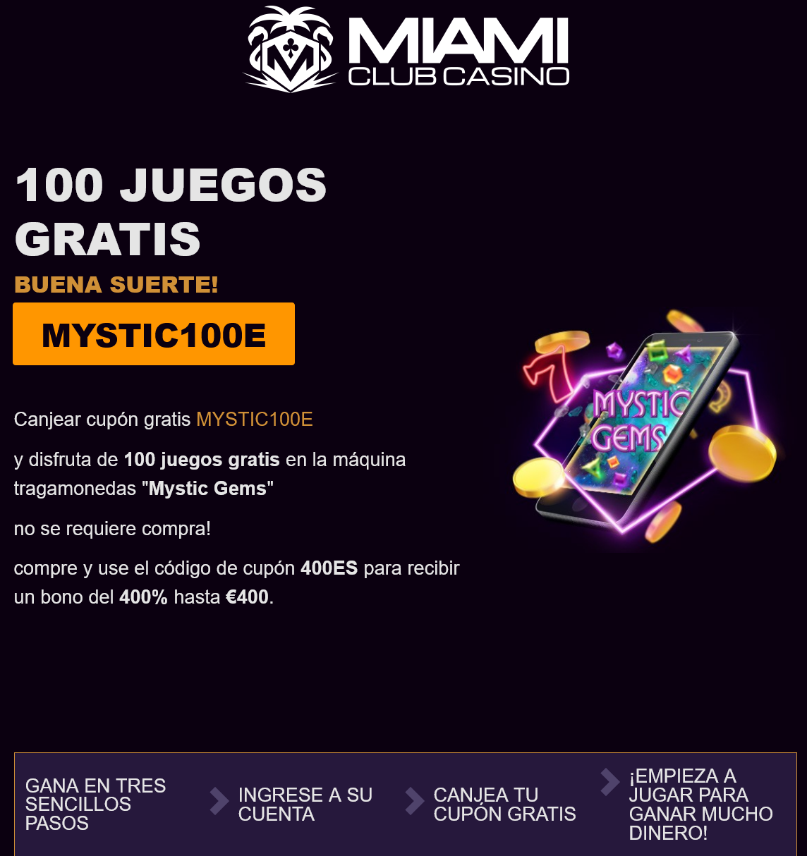 Miami Club 100 Free Spins